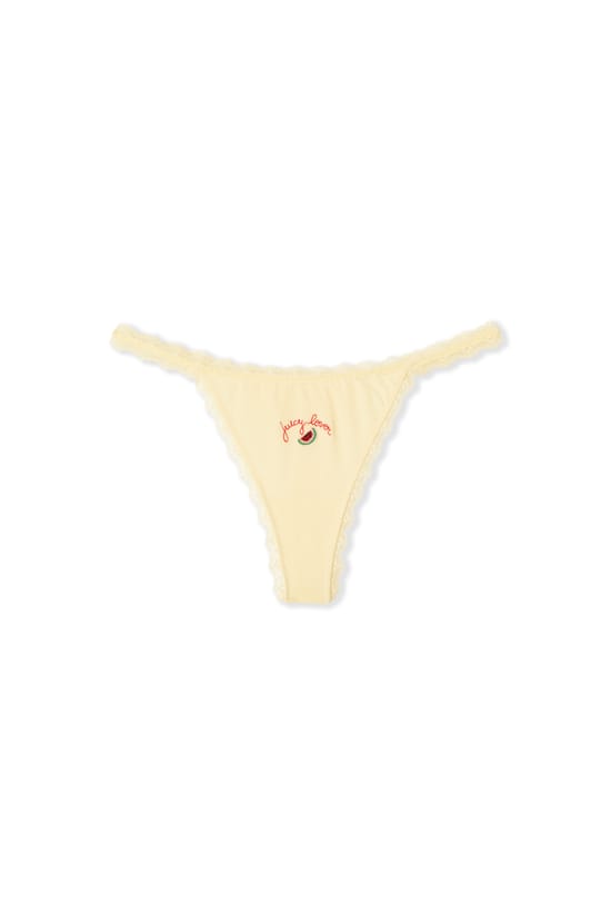 Cotton Thong with Lemon Print;${refinementColor}