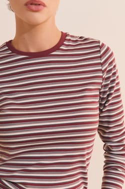 T-shirt &agrave; rayures en coton;${refinementColor}