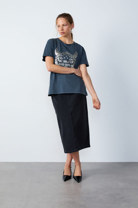 T-shirt en coton imprimé;${refinementColor}