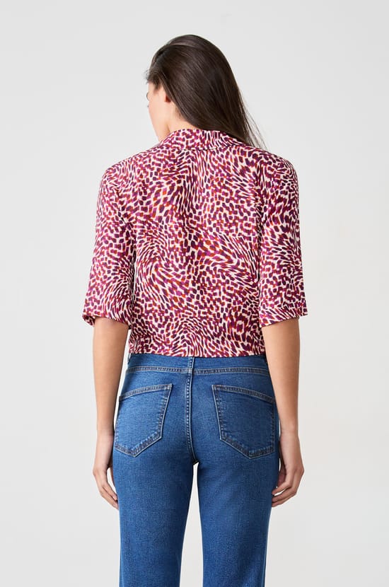 Tie-Front Blouse;${refinementColor}