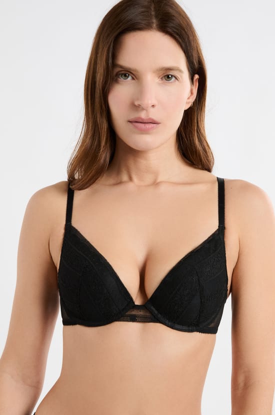 Bra N.2 - The Plunge Push-up in Lace;${refinementColor}