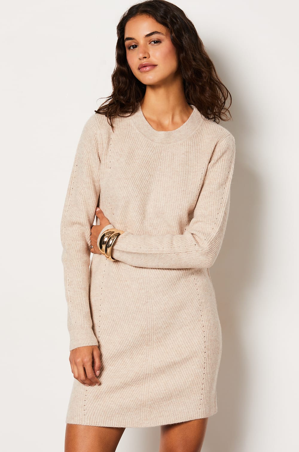 Short Knitted Dress;${refinementColor}