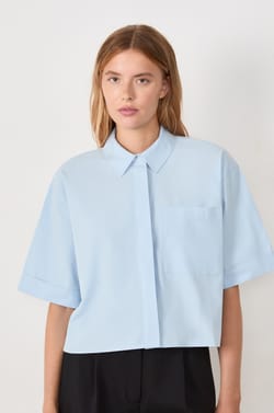 Chemise manches courtes en coton;${refinementColor}