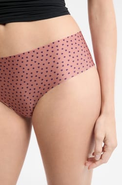 Hipster en microfibre sans couture à motifs coeurs;${refinementColor}