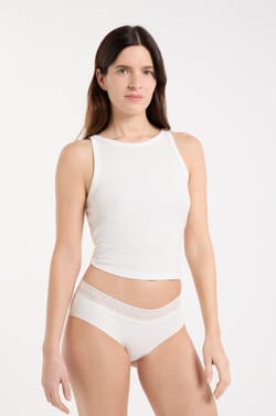 Cotton Boyshort with Back Seam;${refinementColor}