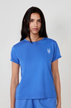 T-shirt de pyjama manches courtes en coton imprimé homard;${refinementColor}