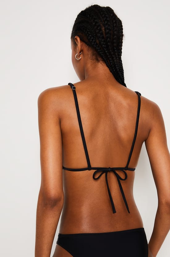 Triangle Beaded Detail Satin Bikini Top;${refinementColor}
