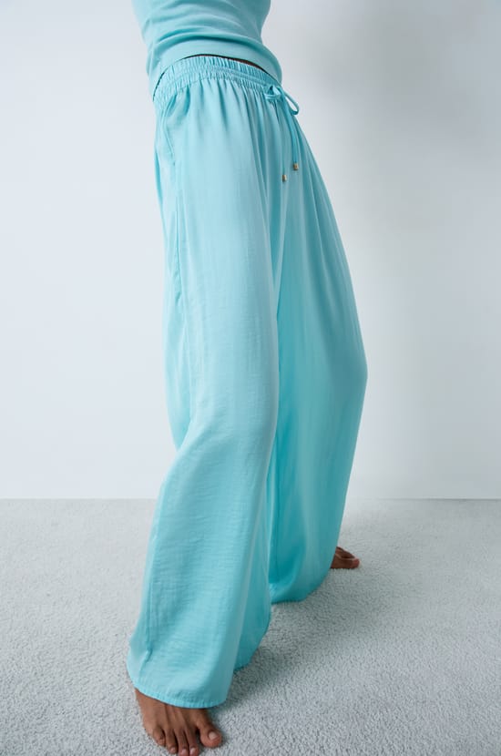 Wide-cut satin trousers;${refinementColor}