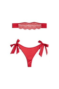 Tanga und Spitzenmaske zum Binden;${refinementColor}