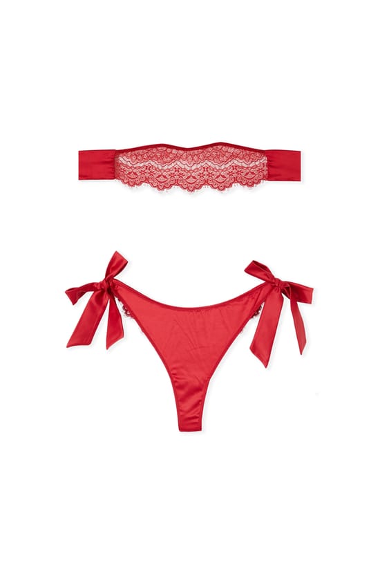 Tanga und Spitzenmaske zum Binden;${refinementColor}