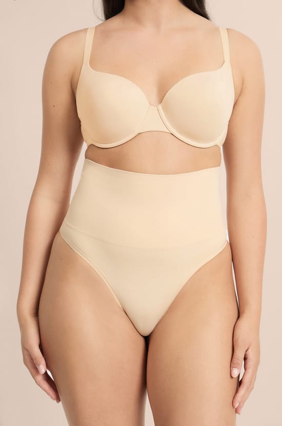 High-Waisted Shaping Thong - Medium Support;${refinementColor}