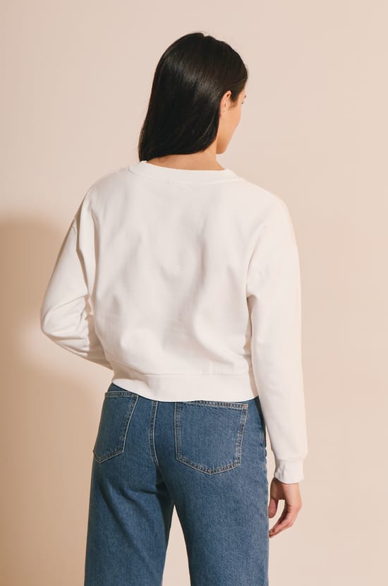 Sweat en coton avec motif coeur;${refinementColor}