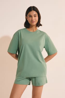T-shirt de pyjama manches courtes en coton;${refinementColor}
