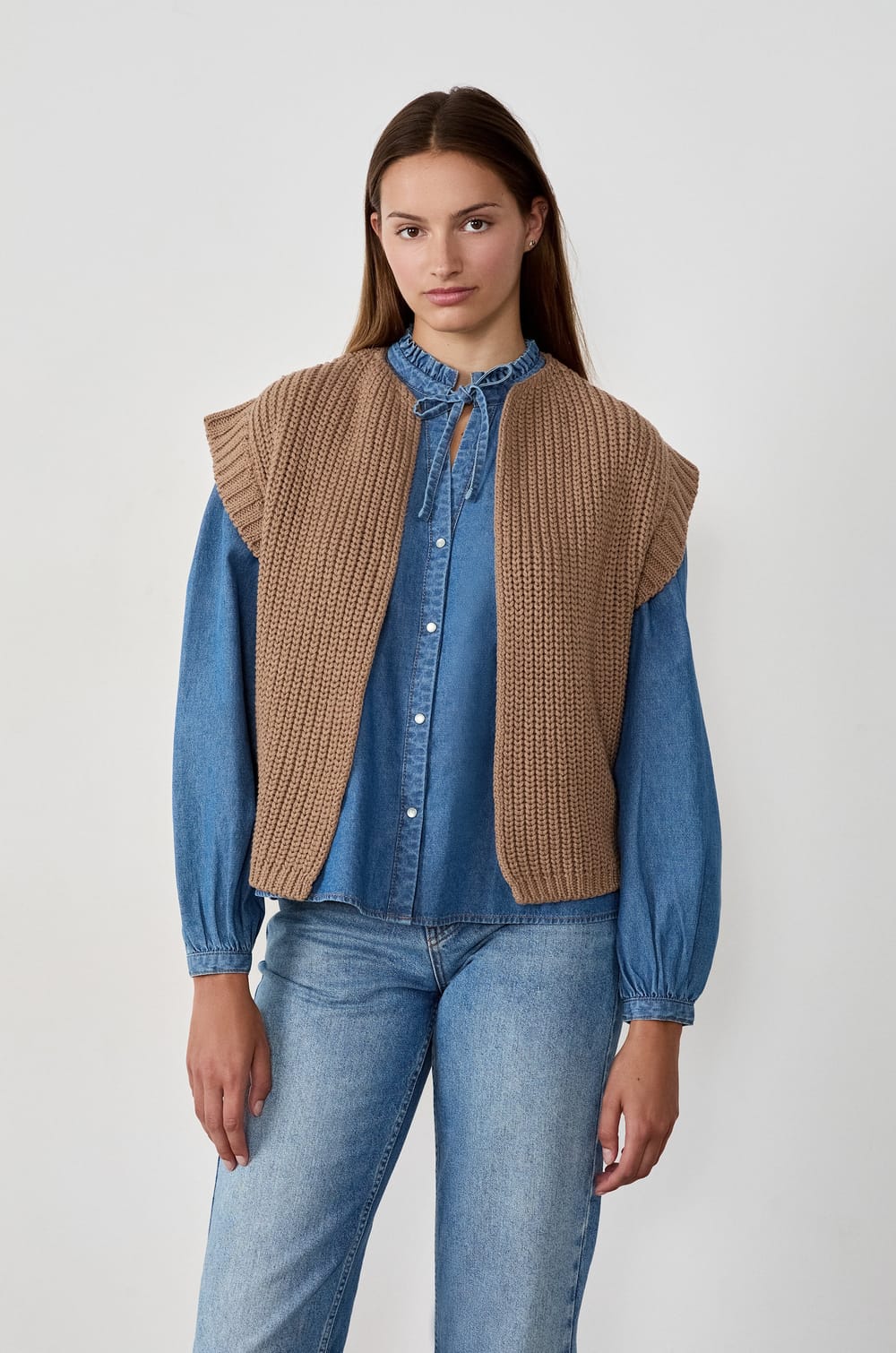 Chemise avec noeud en coton;${refinementColor}