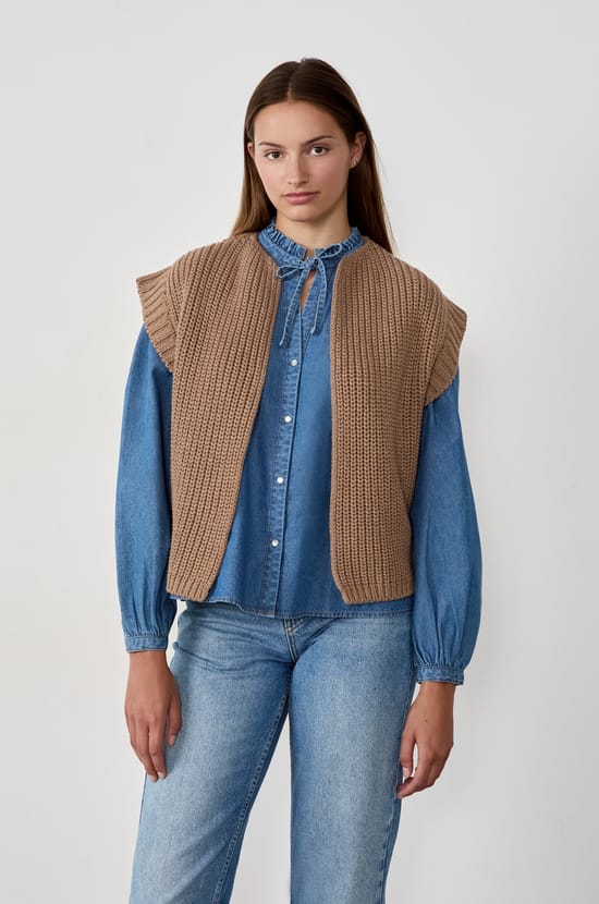 Chemise avec noeud en coton;${refinementColor}