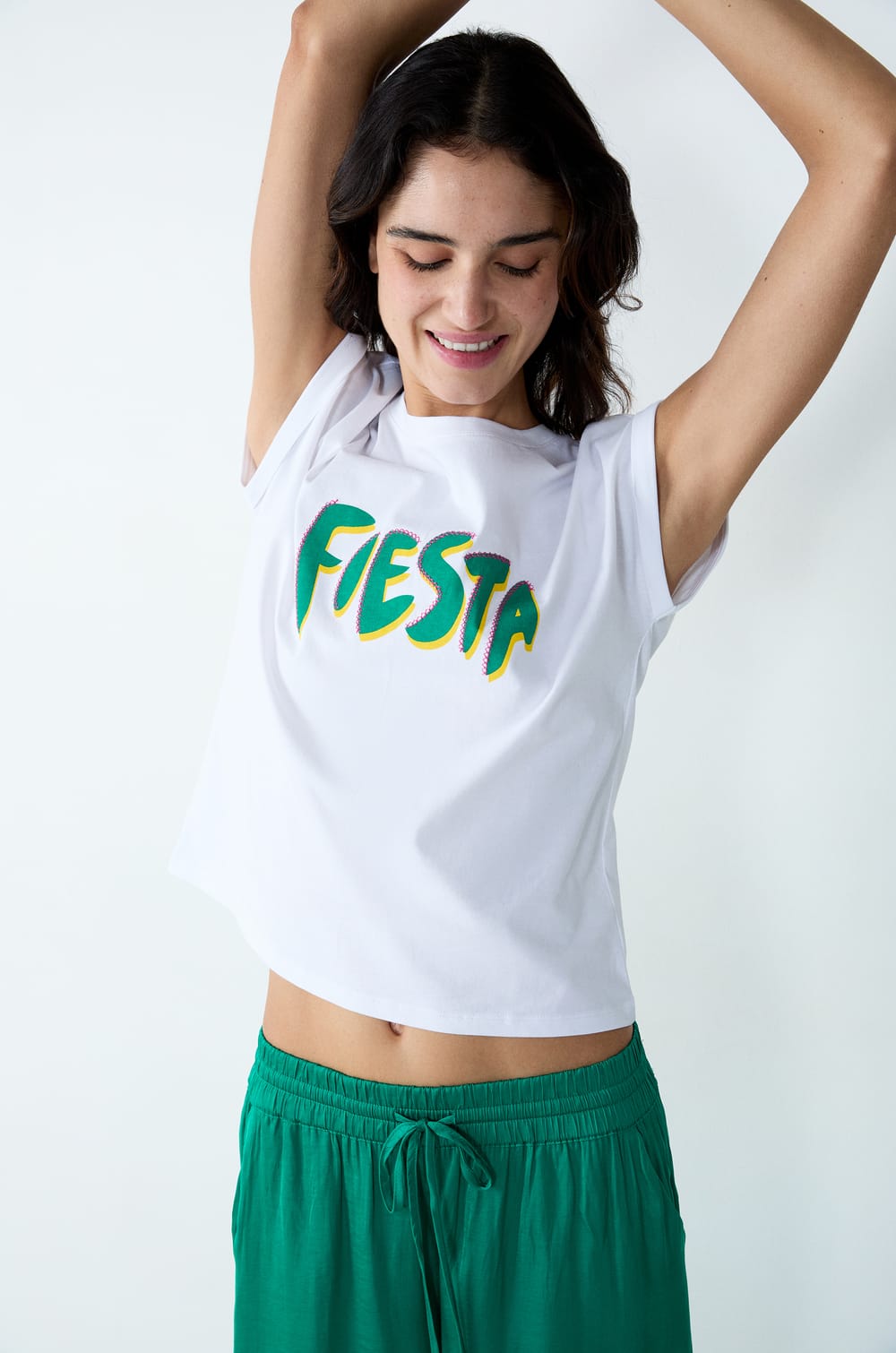 Camiseta de manga corta de algodón "Fiesta";${refinementColor}