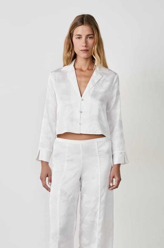 Satin Pajama Shirt;${refinementColor}