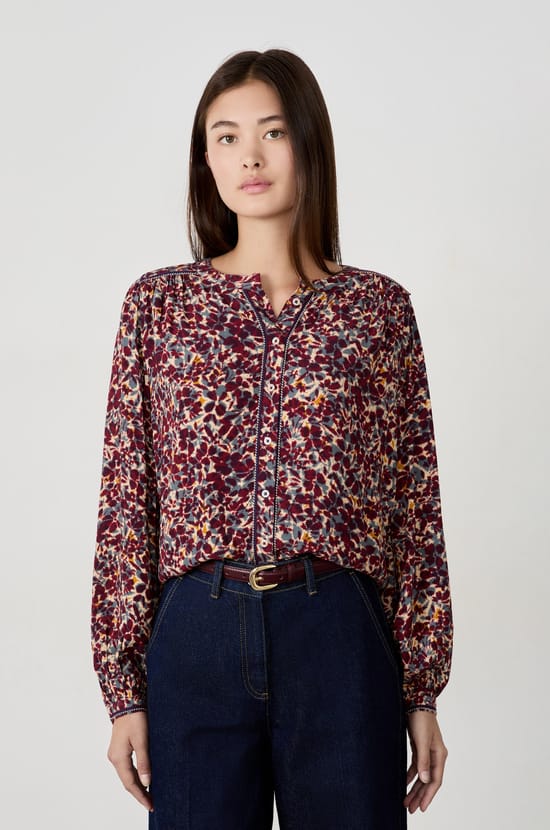 Camisa con estampado floral;${refinementColor}