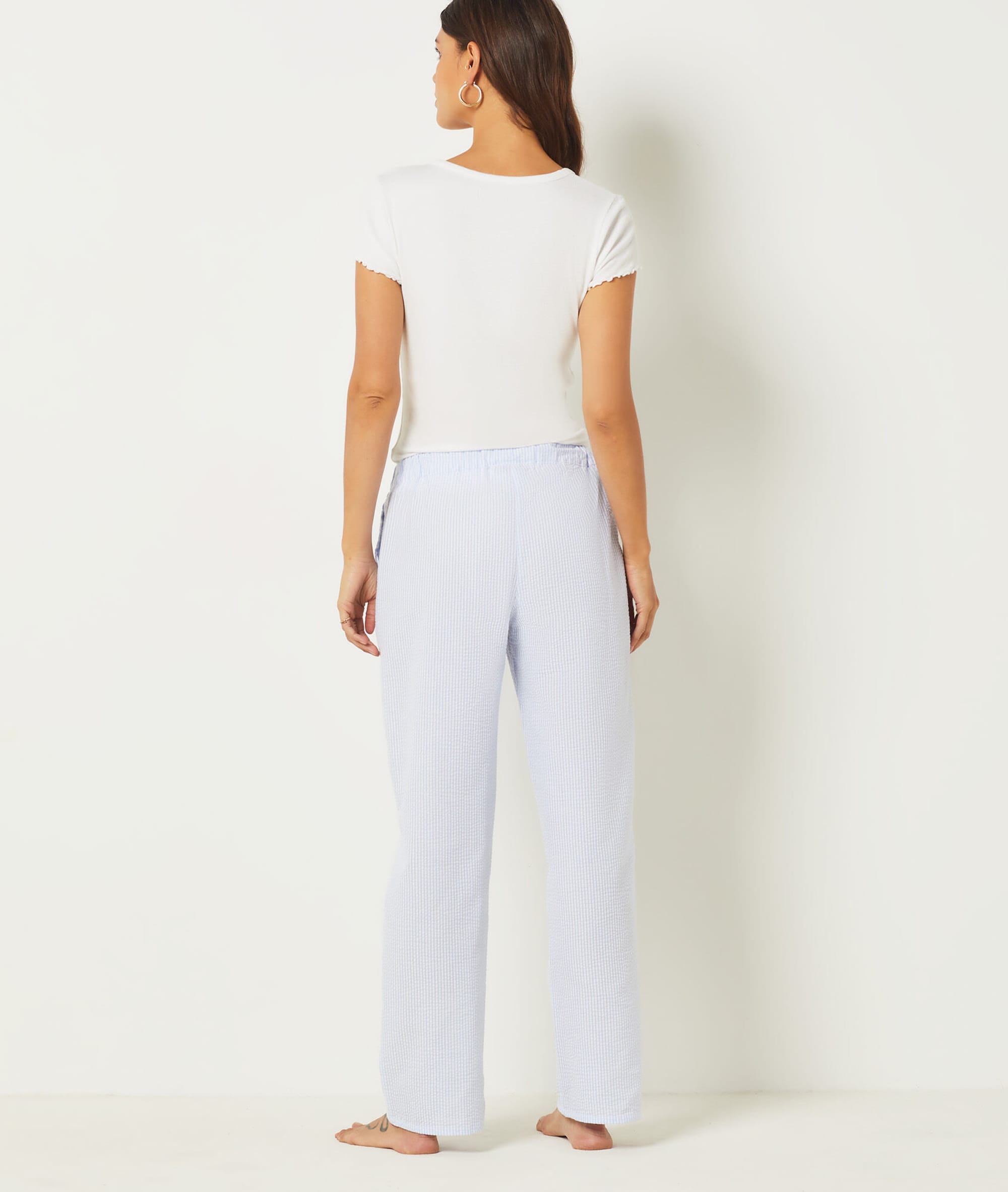 Pantalon De Pyjama Long Femme En Coton Schiesser - Mix + Relax - Confort Nuit Et Détente - Bas De Pyjama Doux