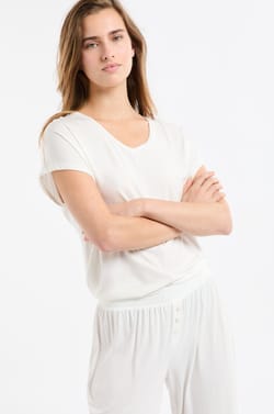   Top liso de manga corta;${refinementColor}