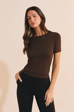 T-shirt manches courtes avec coton modal;${refinementColor}