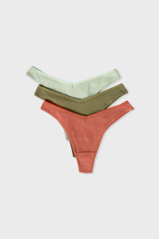 Pack of 3 Cotton Tangas;${refinementColor}