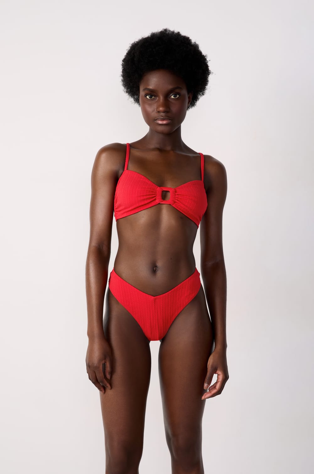 Brassière haut de maillot détail anneau;${refinementColor}
