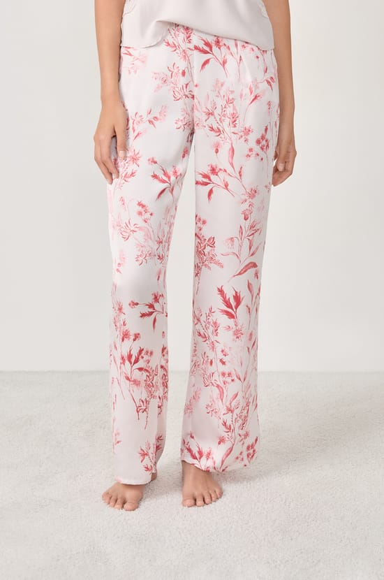 Printed satin trousers;${refinementColor}