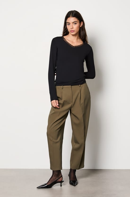 Long Sleeve Thermal Knit T-Shirt;${refinementColor}