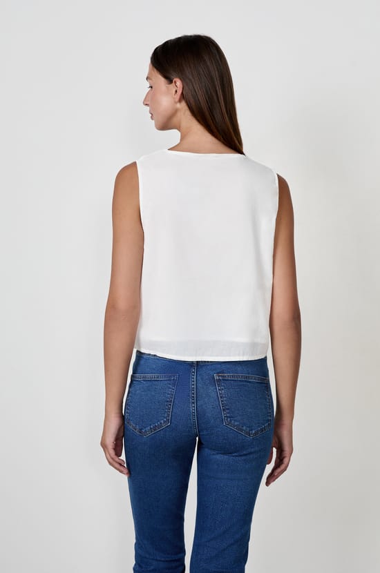 Sleeveless Top with Knots;${refinementColor}