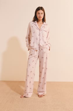 Pantalon de pyjama &agrave; motif fleuri;${refinementColor}