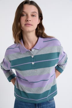 T-Shirt mit langen &Auml;rmeln und Polokragen;${refinementColor}