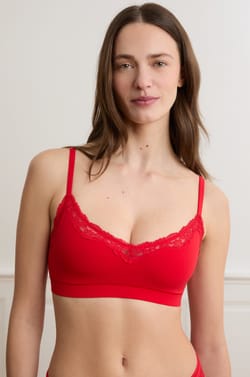 Brassi&egrave;re en microfibre avec d&eacute;tails en dentelle;${refinementColor}