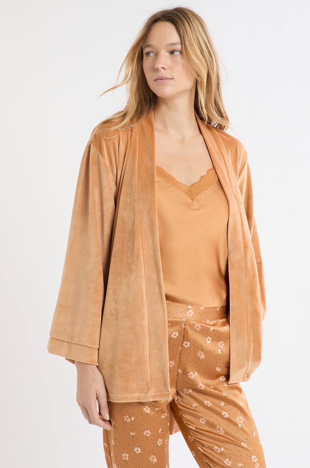 3-teiliges Satin-Pyjama-Set;${refinementColor}