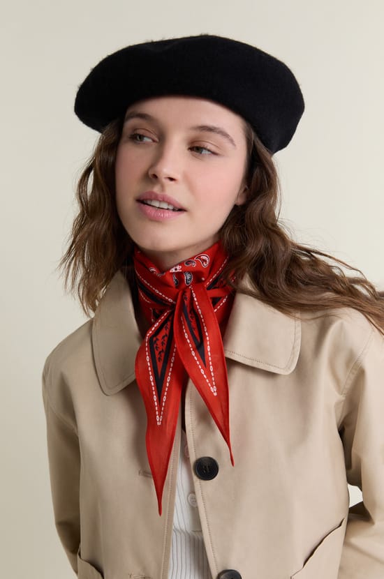 Foulard en coton &agrave; motifs;${refinementColor}