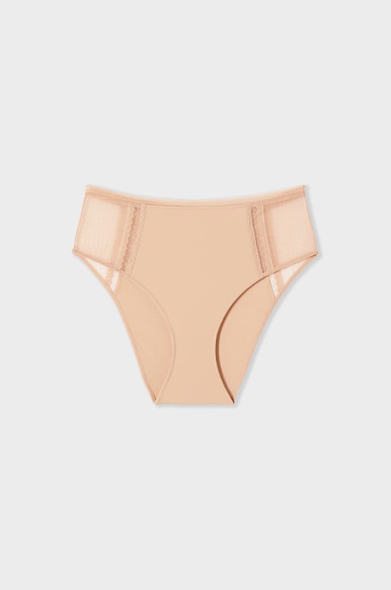 Culotte midi avec d&eacute;tails en dentelle;${refinementColor}