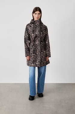 Leopard print parka;${refinementColor}