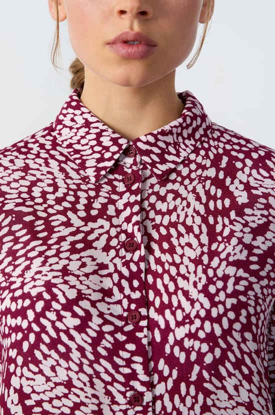 Printed long-sleeved shirt;${refinementColor}