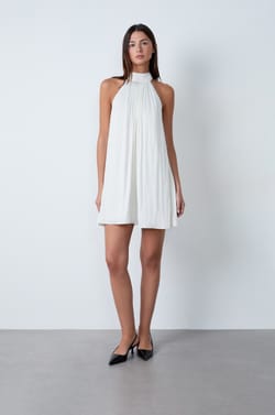 Short Halterneck Dress;${refinementColor}