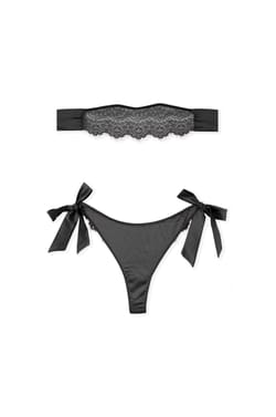 Tanga y m&aacute;scara de encaje con lazada;${refinementColor}