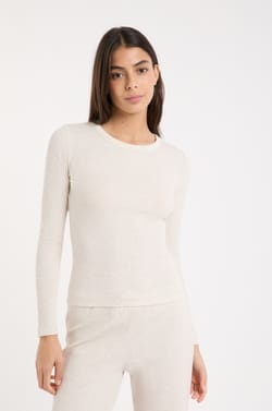 T-shirt de pyjama col rond avec coton;${refinementColor}