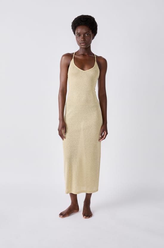 Langes Strandkleid mit Pailletten;${refinementColor}