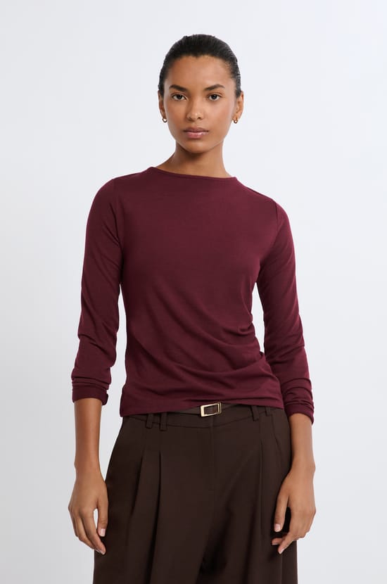 T-shirt col rond manches longues;${refinementColor}