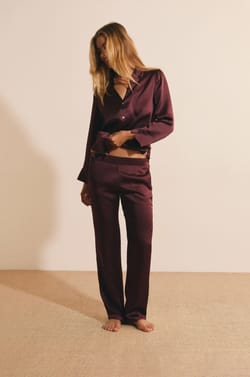 Pantalon de pyjama en soie;${refinementColor}
