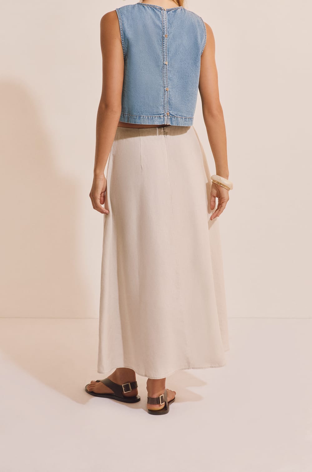 Jupe longue en lin;${refinementColor}