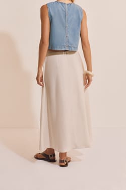 Jupe longue en lin;${refinementColor}