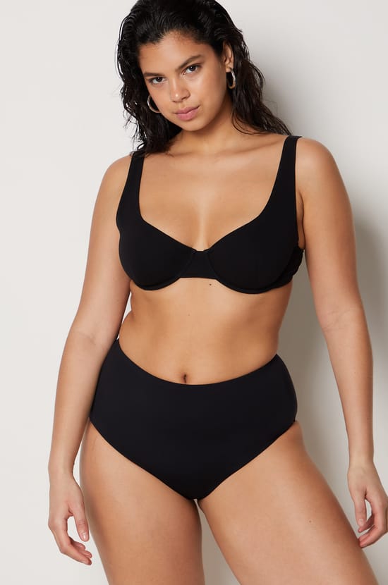High Waist Bikini Bottom;${refinementColor}
