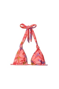 Haut de maillot de bain triangle fleuri;${refinementColor}