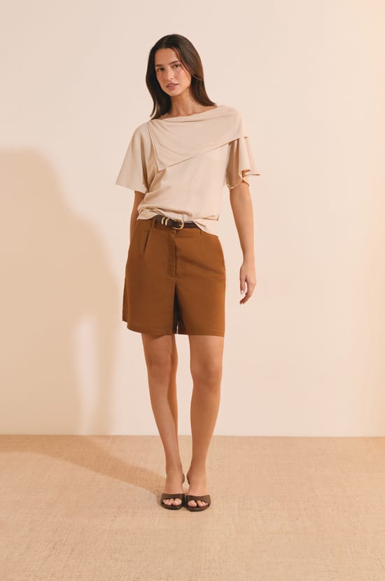 T-shirt manches courtes drap&eacute;;${refinementColor}
