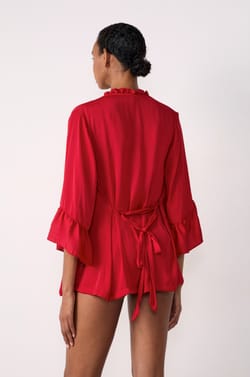 Short Satin Robe;${refinementColor}
